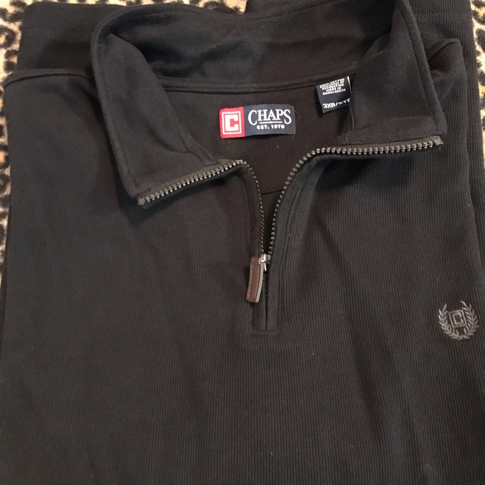 Chaps 3XB Black 1/4 Zip Sweater